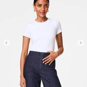 SPANX White Short Sleeve Tee